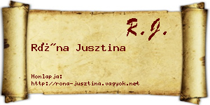 Róna Jusztina névjegykártya